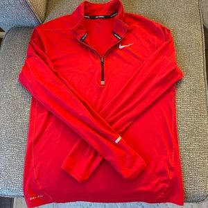 Nike Dri fit Running medium quarter zip red